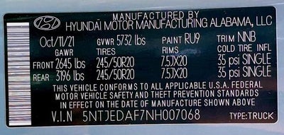 2022 Hyundai Santa Cruz Limited